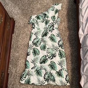 BRAND NEW Cupshe Women's Floral Print One Shoulder Ruffle Ankle Length Dress